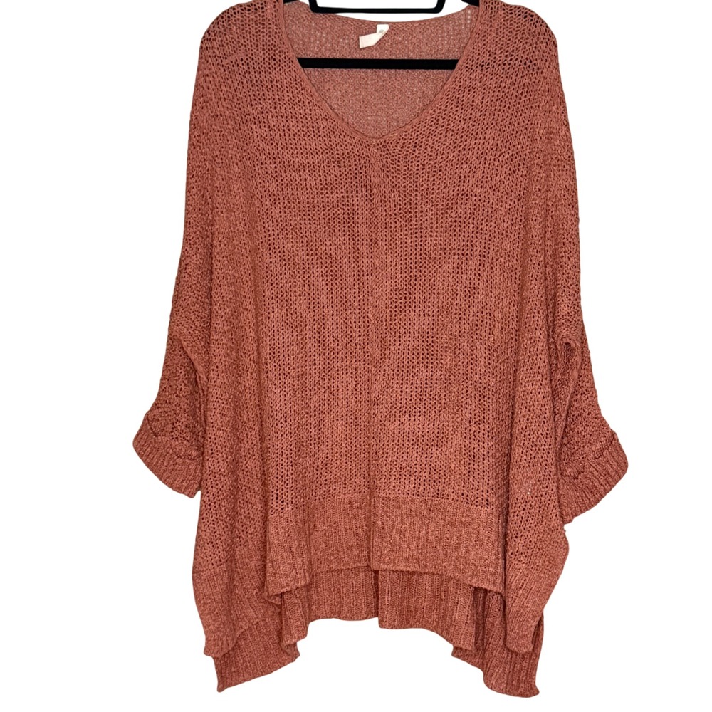Wishlist Oversized Open Knit Sweater Top Loose‎ Fit M/L Boho Coastal Lagenlook